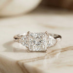 2.3 Ct Princess Cut Moissanite Elegance Ring for Women