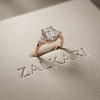 2.3 Ct Radiant & Trillion Moissanite Three Stone Elegance Ring