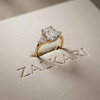 2.3 Ct Radiant & Trillion Moissanite Three Stone Elegance Ring