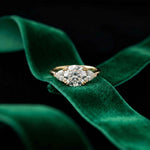 2.3 Ct Round & Trillion Moissanite Three Stone Elegance Ring