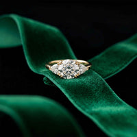 2.3 Ct Round & Trillion Moissanite Three Stone Elegance Ring