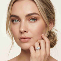 2.3 Ct Round & Trillion Moissanite Three Stone Elegance Ring