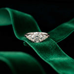 2.3 Ct Round & Trillion Moissanite Three Stone Elegance Ring