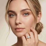 2.25 Ct Round & Pear Moissanite Accent Stone Ring