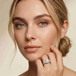 2.25 Ct Round & Pear Moissanite Accent Stone Ring