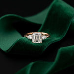 2.25 Ct Asscher & Pear Moissanite Trio Ring