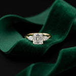 2.25 Ct Asscher & Pear Moissanite Trio Ring
