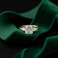 2.25 Ct Asscher & Pear Moissanite Trio Ring