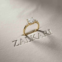 2.25 Ct Asscher & Pear Moissanite Trio Ring