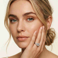 2.25 Ct Asscher & Pear Moissanite Trio Ring