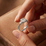 2.25 Ct Asscher & Pear Moissanite Trio Ring
