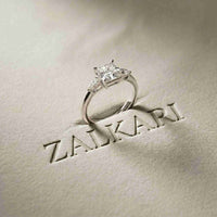 2.25 Ct Asscher & Pear Moissanite Trio Ring