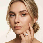 2.25 Ct Emerald & Pear Moissanite Trio Solitaire Ring
