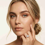 2.25 Ct Emerald & Pear Moissanite Trio Solitaire Ring