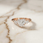 2.25 Ct Heart & Pear Moissanite Promise Trilogy Ring