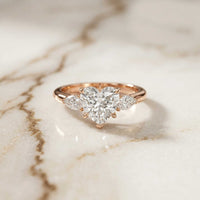 2.25 Ct Heart & Pear Moissanite Promise Trilogy Ring