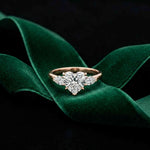 2.25 Ct Heart & Pear Moissanite Promise Trilogy Ring