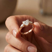 2.25 Ct Heart & Pear Moissanite Promise Trilogy Ring