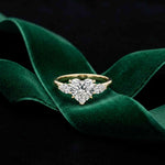 2.25 Ct Heart & Pear Moissanite Promise Trilogy Ring