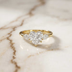 2.25 Ct Heart & Pear Moissanite Promise Trilogy Ring