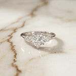 2.25 Ct Heart & Pear Moissanite Promise Trilogy Ring