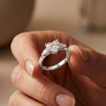 2.25 Ct Heart & Pear Moissanite Promise Trilogy Ring