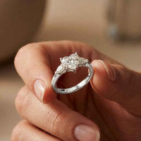 2.25 Ct Heart & Pear Moissanite Promise Trilogy Ring