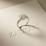 2.25 Ct Heart & Pear Moissanite Promise Trilogy Ring