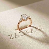 2.25 Ct Oval & Pear Moissanite Accent Stone Ring