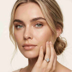 2.25 Ct Oval & Pear Moissanite Accent Stone Ring