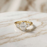 2.25 Ct Oval & Pear Moissanite Accent Stone Ring