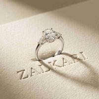 2.25 Ct Oval & Pear Moissanite Accent Stone Ring