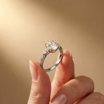2.25 Ct Oval & Pear Moissanite Accent Stone Ring