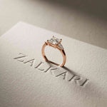 2.25 Ct Princess & Pear Moissanite Side Stone Ring