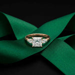 2.25 Ct Princess & Pear Moissanite Side Stone Ring