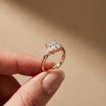 2.25 Ct Princess & Pear Moissanite Side Stone Ring