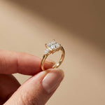 2.25 Ct Princess & Pear Moissanite Side Stone Ring