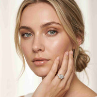 2.25 Ct Princess & Pear Moissanite Side Stone Ring