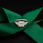 2.25 Ct Princess & Pear Moissanite Side Stone Ring