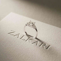 2.25 Ct Princess & Pear Moissanite Side Stone Ring