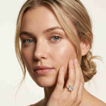 2.25 Ct Radiant & Pear Moissanite Three Stone Elegance Ring