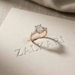1.90 Ct Radiant Moissanite with Baguette Accents Engagement Ring Rose Gold