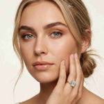 1.90 Ct Radiant Moissanite with Baguette Accents Engagement Ring Gold