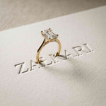2.15 Ct Emerald Moissanite Under Halo Engagement Ring Gold