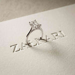 2.15 Ct Emerald Moissanite Under Halo Engagement Ring White