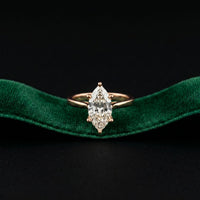 2.14 Ct Marquise Moissanite Classic Solitaire Engagement Ring
