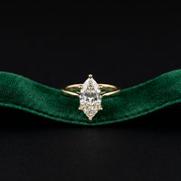 2.14 Ct Marquise Moissanite Classic Solitaire Engagement Ring