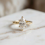 2.14 Ct Marquise Moissanite Classic Solitaire Engagement Ring