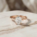 2.13 Ct Oval Moissanite Elevated Solitaire Engagement Ring