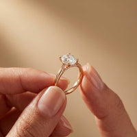 2.13 Ct Oval Moissanite Elevated Solitaire Engagement Ring